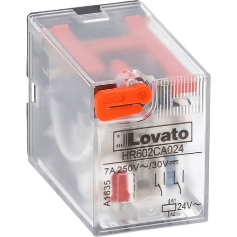 Rele' Industriale 2 Scambi 7A 24Vac + Led (Lovato Cod. Hr602Ca024) (1/4)