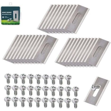 Robot Mower Replacement Blades, 30 Pieces, Long Hole Blades Compatible with Husqvarna/Automower/Gardena, Replacement Blades for Robotic Mowers, Universal Blades for Robo Mowers (1/4)