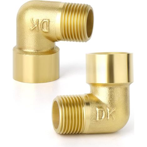 2 Pièces Raccord Coude 90 Laiton 1/4" BSP Male and Femelle (1/5)