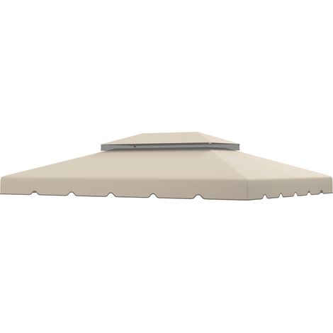 Toldo de recambio beige 4x3 m pour cenador avec double orificios de drenaje