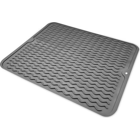 Abtropfmatte für Geschirr – faltbar und rutschfest – 1 Stück – Dunkelgrau – Silikon – 40 x 30 cm (1/5)