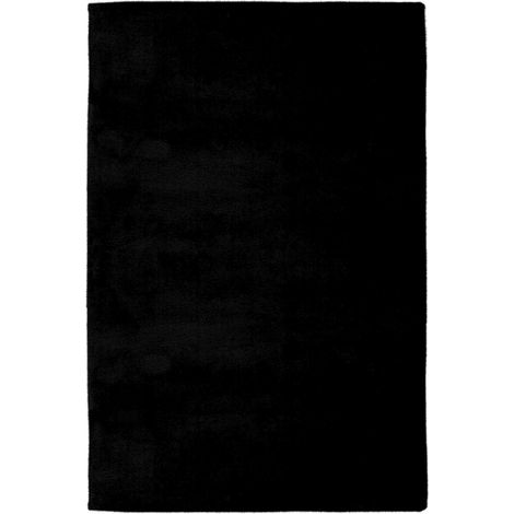 Tapis noir ultra doux style moderne tufté main - 150 x 80 cm (1/2)