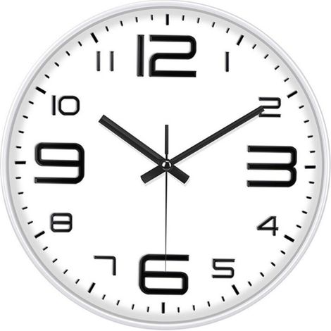 Horloge Ronde 30cm Moderne et Silencieuse - Fonctionne sur Piles à Quartz - Design Décoratif pour Toutes les Pièces de la Maison ou du Bureau