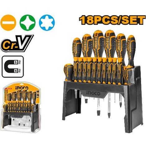 -CAHERSA- Destornilladores INGCO Juego 18 Pz HKSD1828