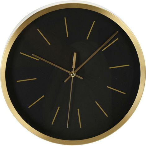 Orologio da parete rotondo nero e oro, 25 cm (1/3)
