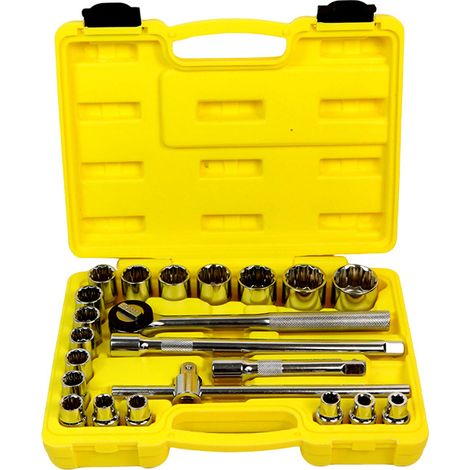 Jeu de Clés à Douille 22 Pièces - Kit Outils Mécanique Auto Moto pour Réparation et Bricolage-x (1/4)