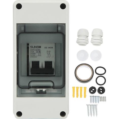 2P PV-System DC-Mini-Leistungsschalter mit Gehäuse IP65 wasserdichter Solar-PV-Trennschalter DC1000V 20A