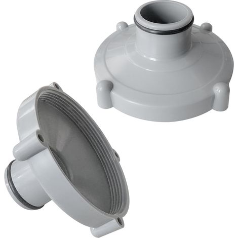 Lot de 2 adaptateurs pour tuyau d'aspiration de piscine - L'adaptateur gris - Nettoyage rapide de la piscine (diamètre de 80 mm à Ø 32 mm) - Idéal pour différents besoins de nettoyage de piscine (1/5)