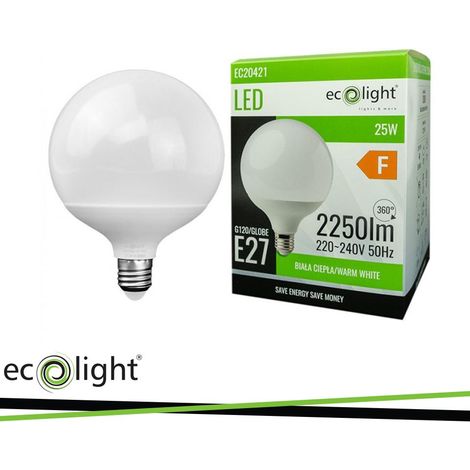 Lampadina LED Globo G120 E27 25W 4000K 2500lm Ecolight