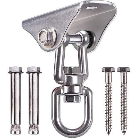 Soporte de acero inoxidable para columpio, montaje de techo resistente, gancho para columpio incluido, kit de fijación para columpio de yoga, silla hamaca, columpio de porche, saco de arena resistente