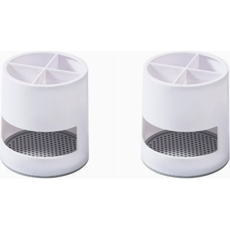 Soportes para cepillos de dientes, soporte para cepillos de dientes con desagüe extraíble para baño, cocina y encimera (2 unidades) (1/5)
