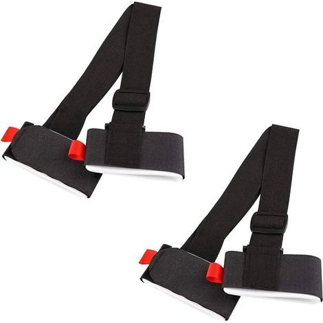 Pack Adjustable Ski and Pole Carrier Straps Shoulder Belt with Padded Handle Black (1/5)