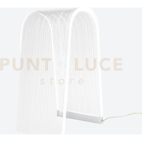 LAMPADA DA TAVOLO ARC IN CRISTALLO ACRILICO TRASPARENTE GRANDE LED 4200°K / 24 Volt - 12 W/Mt