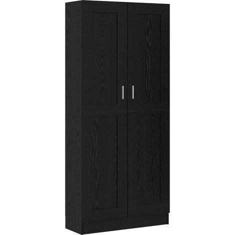 Maison Exclusive - Bücherregal Schwarz Eichen-Optik 82,5 x 30,5 x