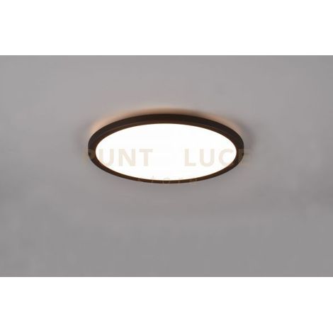 AUREO PLAFONIERA LED 18W 2200lm, 3000 - 6500K BORDO NERO CON TELECOMANDO MULTIFUNZIONE RETRO ILLUMINATA RGB D. 29CM DIMMERABILE