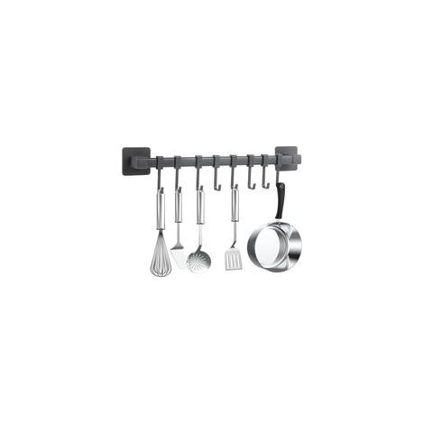Crochets de cuisine, sans perçage, auto-adhésifs, noirs, crochets muraux amovibles pour ustensiles de cuisine, outils de cuisine, porte-couteaux, 8 crochets
