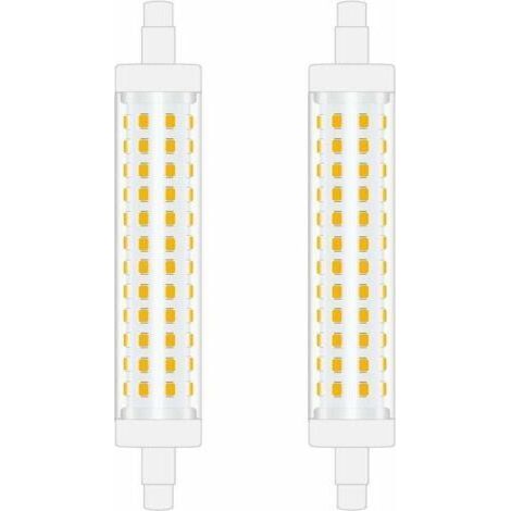 118mm R7S Ampoule LED 10W Blanc Froid 6000K linéaire projecteur à double extrémités remplacement de l’ampoule halogène 100W parfait pour chambre, salle de bain Non-Dimmable 2pcs (1/4)