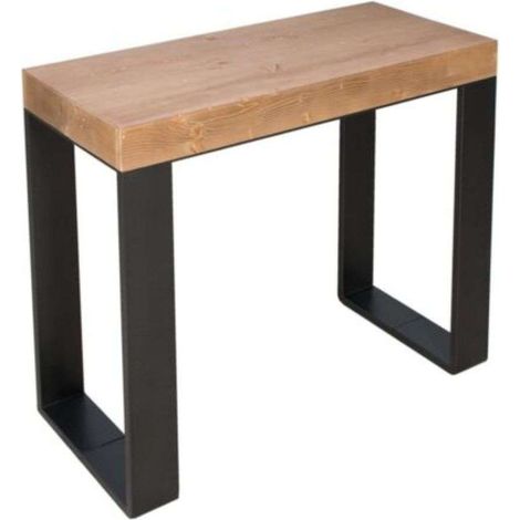 Consolle allungabile 90x40/190 cm Tecno Small abete tinto gambe antracite (1/3)
