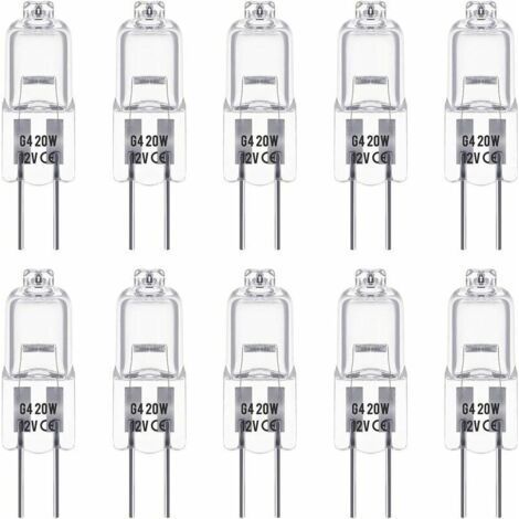 Ampoule halogène G4 12V 20W – Blanc chaud 3000K – Luminosité 350LM – Gradable – Paquet de 10 – Durée de vie 2000 heures (1/5)