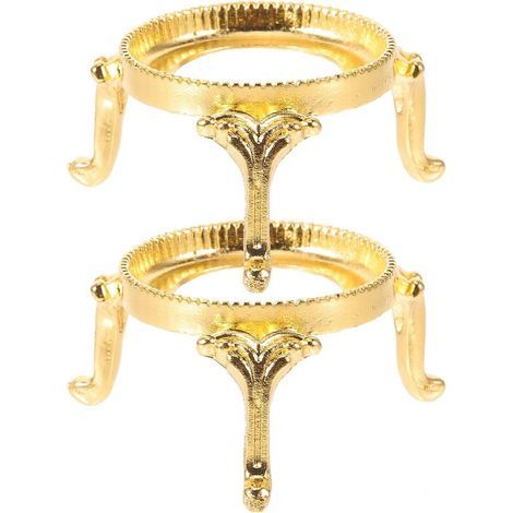 Set mit 2 Kristallkugelständern, Tischständer aus Metall für Kristallkugeln – 5 x 3 cm – Gold (1/4)