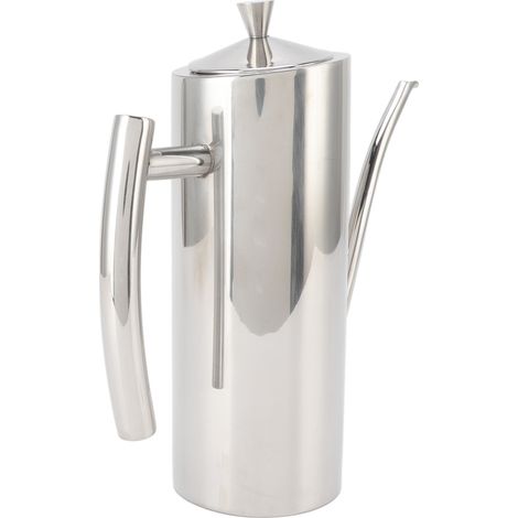 Bouteille distributrice d'huile en acier inoxydable poli miroir, poignées incurvées ergonomiques, anti-goutte, idéale pour la cuisine. (1/5)