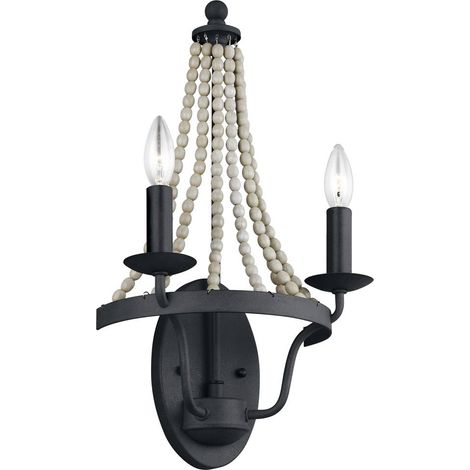 Elstead Feiss Nori Lampada da parete a candela Zinco invecchiato scuro con Driftwood Grey (1/5)