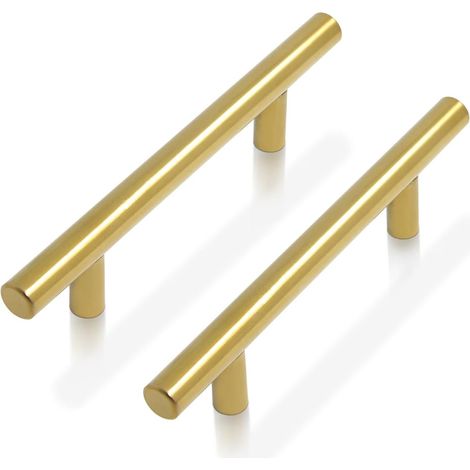 Maniglia per cassetti di mobili, 15 cm, in acciaio, colore oro, confezione da 12 pezzi.