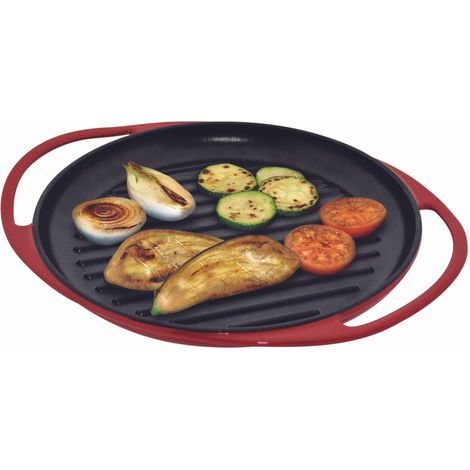 Plancha de inducción Jata HOGAR GR25 de 25 cm, de hierro fundido, para carne y verduras, apta para placas de inducción, de gas, (1/3)