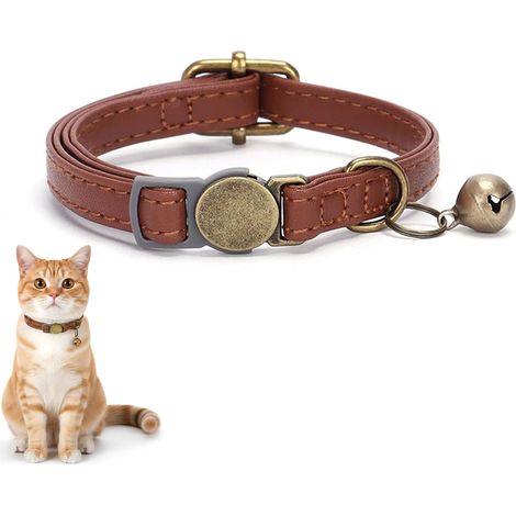 Collier pour Chat en Cuir Doux avec Fermeture de sécurité Break - Away (1/5)