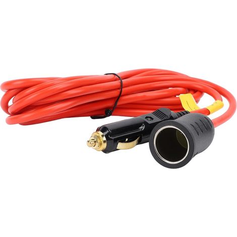 Cigarette lighter extension cord, 12V 24V 11.8 feet 18 AWG, heavy-duty male to female DC power connector with 15A fuse and copper wire (1/5)