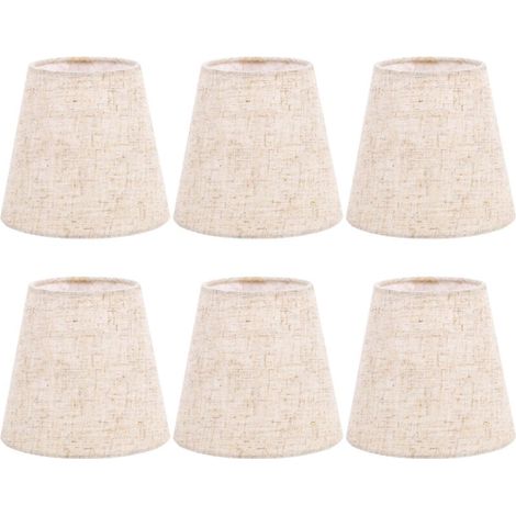 Paralumi a clip, set da 6 per lampadine a candelabro, applique da parete in tessuto, lampadario, lampada da tavolo (1/4)