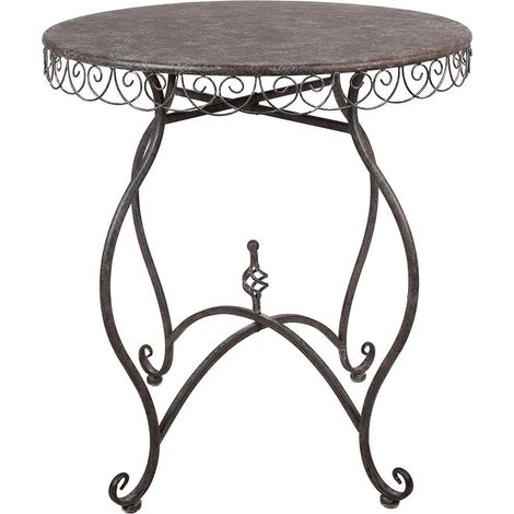 Table de Bistrot de Jardin en Fer Marron Ø 70 x 75 cm - Table Décorative et Élégante - PANGIVO