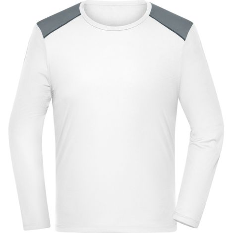 James & Nicholson Running Langarmshirt Herren JN1386 Gr. L white