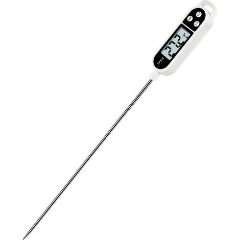 Thermomètre de Cuisson, Thermometre Cuisson à Lecture Instantané avec Sonde Longue et LCD Ecran, Thermometre Cuisine Numérique Thermomètre à Viande pour Cuisson, Viande, BBQ, Steak, Huile, Lait, Vin (1/2)