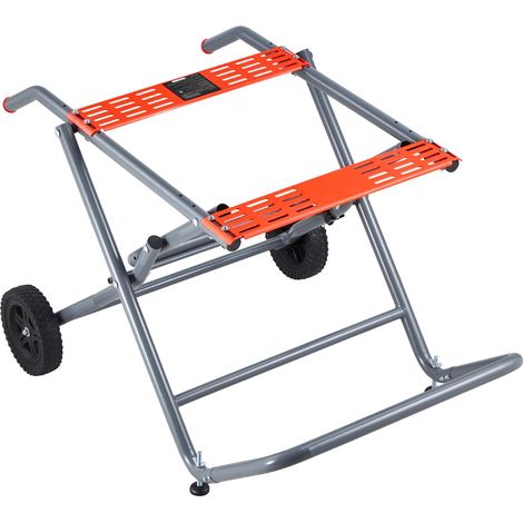 Support de scie circulaire portable, capacité 159 kg, roues en caoutchouc 203 mm, pliable et roulant, construction robuste, rangement facile, universel. (1/5)