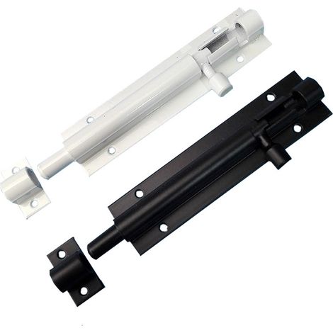Lot de 2 verrous de porte coulissante robustes 4 pouces, loquets métalliques noirs haute sécurité