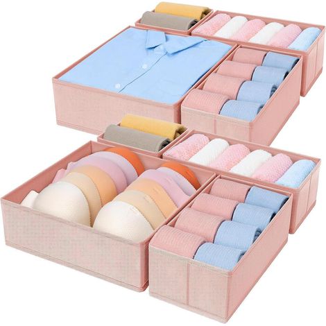 Schrank Organizer 8 Stück Rosa mit Reißverschluss für Kleidung & Unterwäsche (1/5)