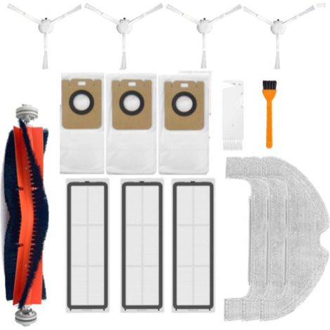 Pour aspirateur Bot Z10 Pro L10 Plus : pièces de rechange, filtre de brosse latérale, sac à poussière, chiffon de nettoyage et brosse principale. (1/4)