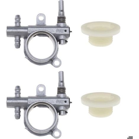 HOXILEELEOPompe à huile pour tronçonneuse - PZCC - 25CC/38CC (2500/3800) - Lot de 2 - Engrenage à vis sans fin - Alliage aluminium/plastique (1/4)