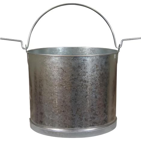 Seau en acier brillant avec poignée 60 Litres - Ø 45 x Hauteur 40 cm