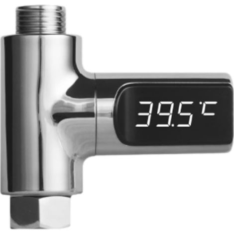 Thermomètre De Douche LED - 1 Pièce - Affichage Numérique - Sans Pile - Pour Salle De Bain (1/5)
