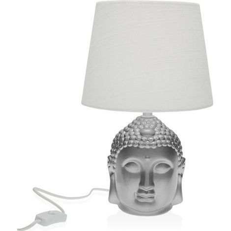 Lampada da tavolo Versa Argentato Buddha Porcellana (21 x 33 x 21 cm)