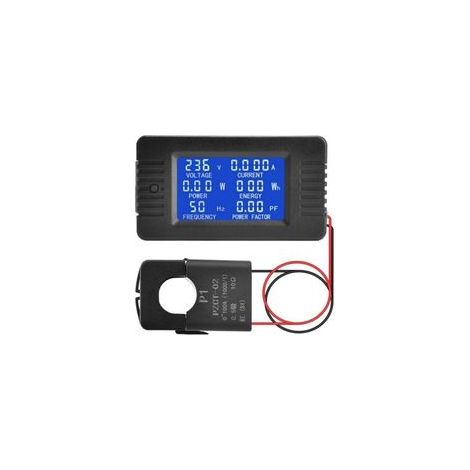 Amperometro e voltmetro digitale LCD AC 80-260V 100A, pannello misuratore di potenza 6 in 1 per contatore elettrico domestico, contatore di energia aperto CT Power Meter (1/4)