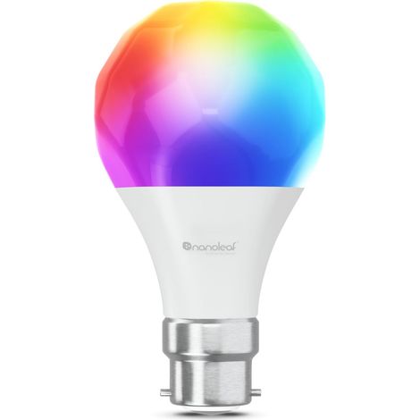 Nanoleaf Matter Essentials Lampadina LED B22 RGBW Smart e Dimmerabile - Luci Led 16M Colori, Matter over Thread, Bluetooth, Funziona con Google Home Apple, Sincronia Musica e Monitor, Casa e Gaming (1/4)