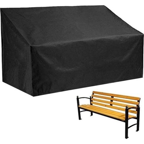 Housse de banc d'extérieur, tissu , imperméable et indéchirable, convient pour bancs de jardin, canapés, 134 x 66 x 89/69 cm, noir (1/4)