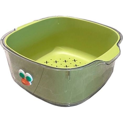Panier de vidange multifonctionnel - Double couche - Petit - Vert (1/5)