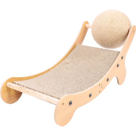 Griffoir/lit hamac spacieux en sisal pour chat, idéal pour soulager l'anxiété et doté d'une balle jouet pour l'intérieur. (1/5)