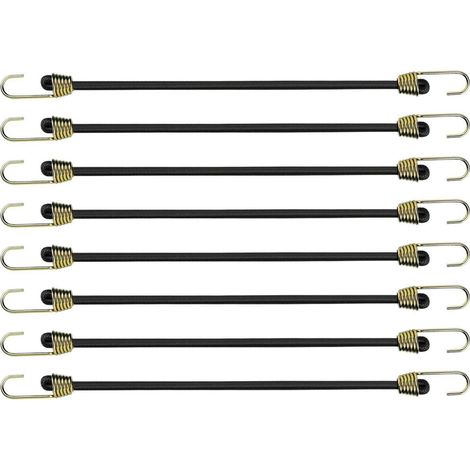 8x Spanngummi 25cm mit Haken, elastisch, für Transport & Camping