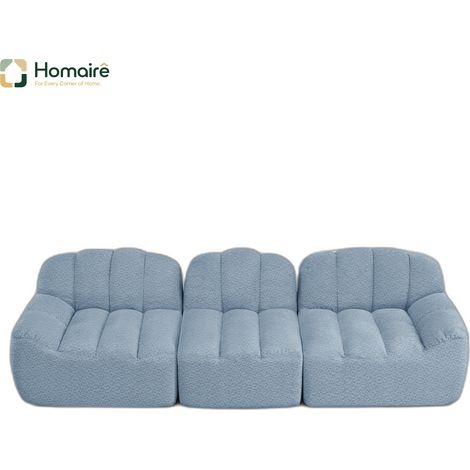 Sofa aus Fleece mit Modulen und Armlehnen blau en Polyester 288 x 104 x 79 cm HOMAIRE (1/5)
