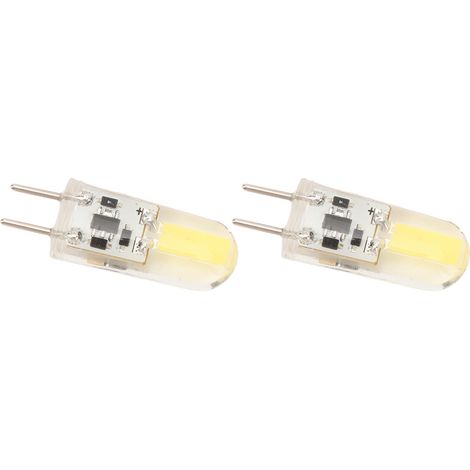Lot de 2 ampoules LED en silicone GY6.35 COB 1505 3W 12V 300LM pour placards, penderies, extérieur, maison, bureau, plafond, lumière blanche froide 6000K-6500K (1/5)